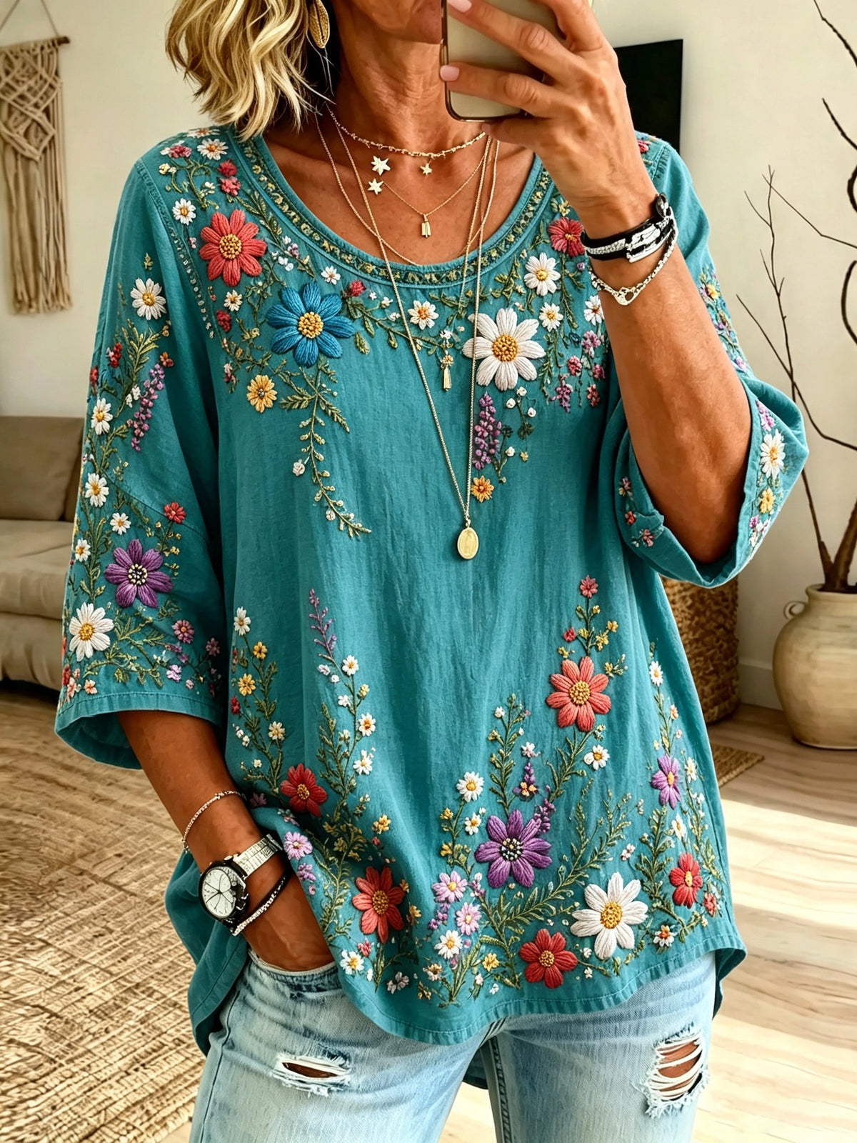 Women's Wildflower Print Blouse