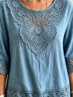 Women's Crochet Lace Trim Top
