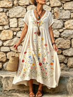 Women's Wildflower Botanical Print Maxi Dress