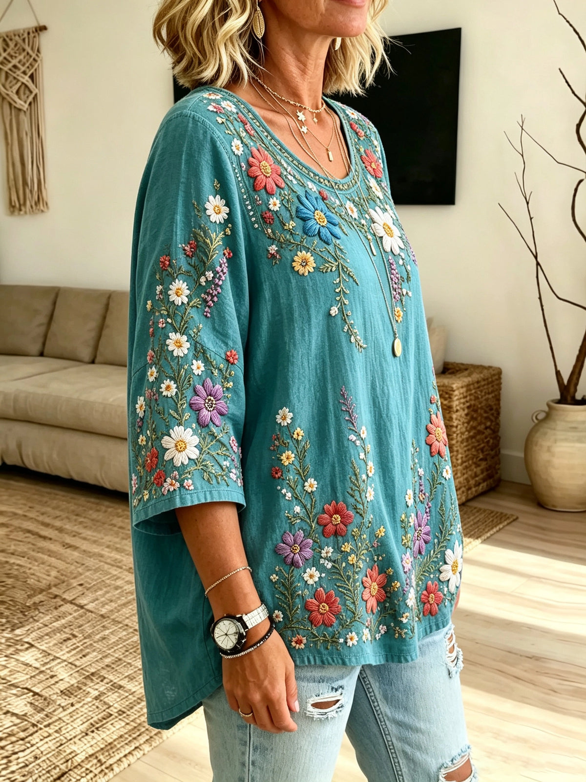 Women's Wildflower Print Blouse